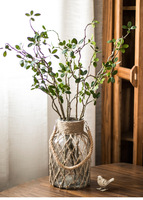 Mhaixin-Vase de fleurs en cristal suspendu, Vase de fleurs en cristal transparent avec corde, pour décor moderne, vente en gros, Ins style