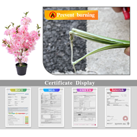 Pohon Bunga Sakura Buatan Warna Pink, Bunga Sakura Palsu 80cm 2.6ft untuk Dekorasi Latar Belakang Studio Fotografi Pernikahan di Dalam Ruangan