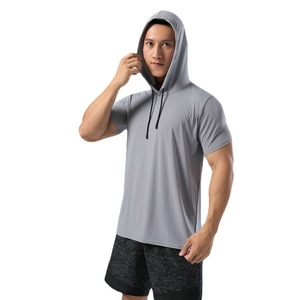 T-shirt à capuche personnalisé pour homme, séchage rapide, respirant, pour la randonnée, la gym, la course et l'entraînement sportif estival - Product Image 5