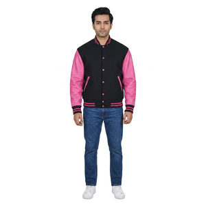 Top Sale 2024 New FINER THREADS Winter Sleeve Baseball Letterman <b>Jacket</b> for <b>Men</b> Wholesale Customized Breathable Stand Collar - Product Image 1