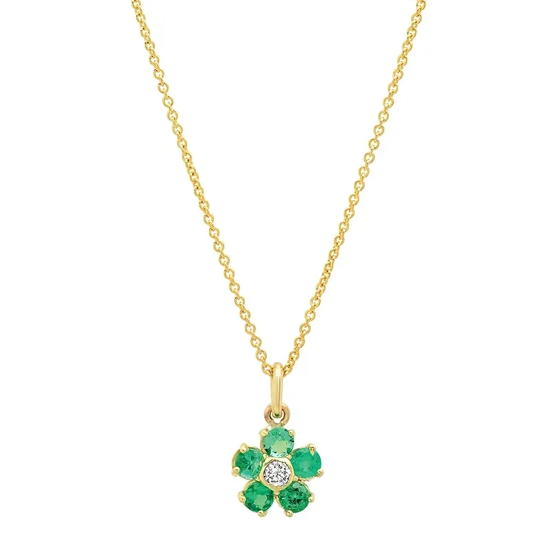 Gemnel 2024 bijoux de mode design en argent fleur turquoise pendentifs en or en gros pour collier