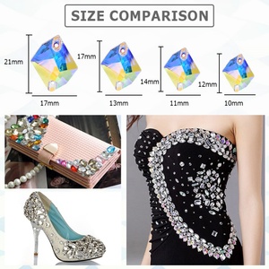 Strass en verre K9 OLeeya Cosmic multicolores de qualité supérieure à coudre, cristaux non thermocollants pour vêtements et robes de mariée - Product Image 6