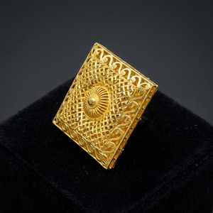 แหวนแต่งงานแบบดั้งเดิมสไตล์ดูไบ ชุบทอง 14K/18K/24K ไมครอน สำหรับขายส่ง - Product Image 5