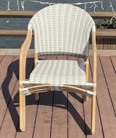 Chaise de bistro français de jardin extérieur de haute qualité chaise de bras de canne chaise de bar en osier de rotin naturel