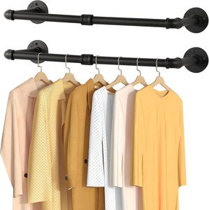 <span class=keywords><strong>Porte</strong></span>-vêtements <span class=keywords><strong>industriel</strong></span> de 38x9.8 pouces, tige de suspension murale de 97cm de haut pour la buanderie, le salon et le placard - Product Image 1