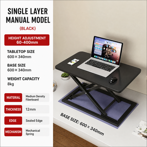 Convertisseur de <span class=keywords><strong>bureau</strong></span> pliable assis-debout, support réglable en hauteur avec <span class=keywords><strong>plateau</strong></span> pour clavier, pour <span class=keywords><strong>bureau</strong></span> à domicile, ordinateur portable, OEM ODM VLranlife - Product Image 2