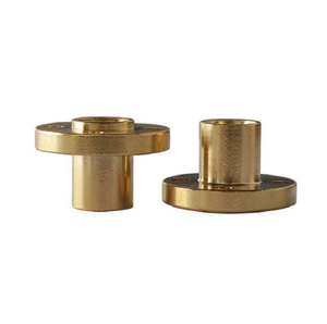 Brass Flange Nut M10 Metric 18mm Height CNC Machined Round Head <b>Threaded</b> One End General Industry Use - Product Image 2