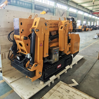 Mini-grue araignée sur chenilles avec télécommande sans fil et flèche télescopique hydraulique pour la construction en espaces étroits