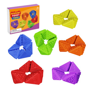 Sensory <b>Fidget</b> Toys Silicone Flip Cubes For Kids 3+ Years Stress Relief Play - Product Image 5