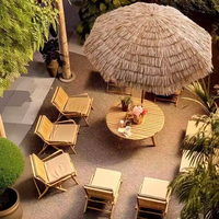 Glamping parasol en paille synthétique parasol extérieur jardin central parasol de plage en paille avec glands