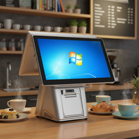 Mini terminal de point de vente de bureau 80 mm, 15,6 pouces, Android 3G 4G, machine de point de vente intelligente tout-en-un, tablette POS