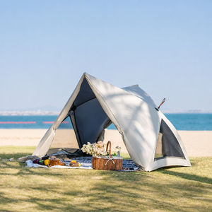 Tente de plage triangulaire personnalisée OEM, imperméable, protection UV, installation instantanée, tente de <span class=keywords><strong>camping</strong></span> portable, abri solaire pour pique-nique - Product Image 1