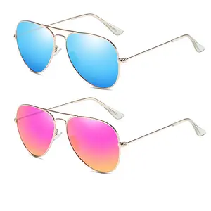 Классические солнцезащитные очки унисекс в металлической оправе, с поляризационными зеркальными линзами, с защитой от УФ-лучей, с пользовательским логотипом, 3026