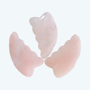 Planche de Guasha en quartz rose authentique, équipement de beauté, massage - Product Image 1