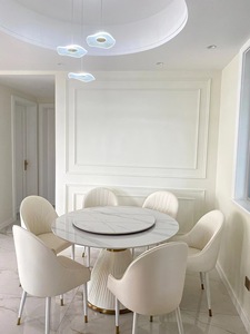 Bộ bàn ăn hiện đại tối giản sang trọng kiểu Ý 6 ghế, chất liệu đá cẩm thạch, nội thất cho nhà ở, khách sạn, căn hộ phong cách, phòng ăn. - Product Image 5