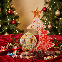 Cadre photo Arbre de Noël – Moule en silicone écologique pour ornements personnalisés en résine époxy – Compatible lave-vaisselle – Décoration artisanale pour la maison