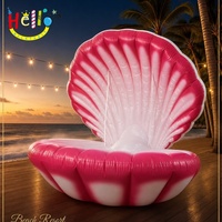 Chaise géante gonflable en forme de coquille de sirène pour la promotion des parcs d'attractions, la décoration d'événements et l'affichage de décors