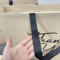 Bolsas de Compras Extra Grandes de Papel Beige de Lujo, Ecológicas, Impresas a Medida, con Asas de Listón Negro para Promoción de Vestidos de Novia