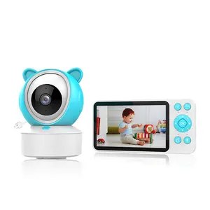 5 Inch HD Display Wifi Tuya Remote View Dual Band Baby Monitor With Crying Detection Vox Function 1080p Pan Tilt Dog Monitor