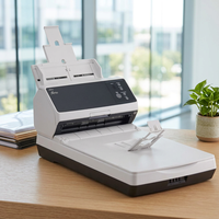 Scanner compact A4 à plat FI-8270 avec chargeur automatique de documents (ADF) et numérisation recto-verso 140ipm pour reçus, factures, contrats, numérisation par lots, USB 3.2, Ethernet