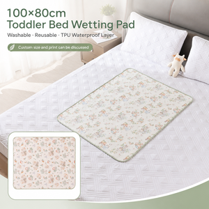 Almohadilla Impermeable para Cama de Bebé, Lavable, Hipoalergénica, Ecológica, de Algodón, 100x80cm, Reutilizable, de TPU, Personalizable - Product Image 1