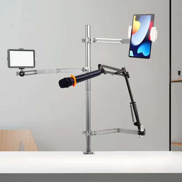 Aluminum Professional Studio Microphone Boom Arm Adjustable Microphone Mic Stand Arm for Live Streaming