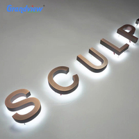 Letrero Luminoso 3D LED OEM con Retroiluminación, Letrero con Logotipo, Letrero Acrílico para Tienda, Letrero Metálico Electrónico para Negocios