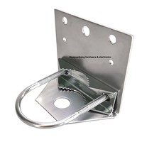 Pince d'antenne en PRF (Plastique Renforcé de Fibre de Verre) avec support en L et anneau en U, plaqué Dacromet, épaisseur 2 mm, fixe