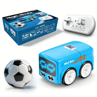Mainan Bus Ajaib Mini dengan Remote Control, Sensor Gerakan untuk Mengubah Wajah Otomatis, Mode Ikuti/Tinggali/Pelacak Garis/Demo, Mainan RC untuk Anak-Anak