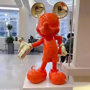 Esculturas de <span class=keywords><strong>Mickey</strong></span> al por Mayor, Estatuas de Ratón de Fibra de Vidrio de Tamaño Real, Esculturas Pintadas, Decoración para el Hogar - Product Image 2