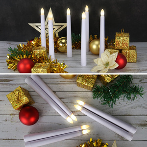 Ensemble de 6 bougies chauffe-plat <span class=keywords><strong>LED</strong></span> sans flamme en ivoire avec minuterie quotidienne et support de <span class=keywords><strong>bougie</strong></span> doré amovible - Product Image 5