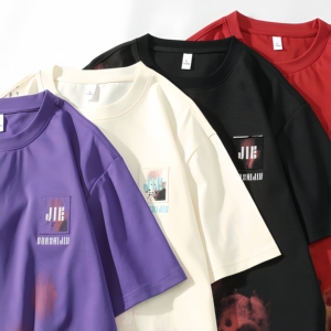 Camiseta de Hombre de Alta Calidad, Estilo Retro, Deportiva, Casual, Transpirable, Holgada, Cuello Redondo, Manga Corta, 100% Algodón, para Verano - Product Image 6