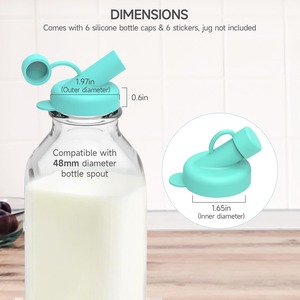 Prix d'usine – Bouchons distributeurs de lait en silicone – Couvercles de rechange avec bec verseur de diamètre standard pour Stanpac Libbey – Stockez votre maison - Product Image 6
