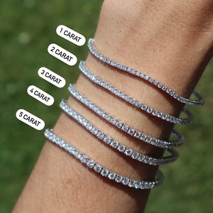 Pulsera de Diamantes Cultivados en Laboratorio, Oro Blanco de 14K, Color D, Claridad VVS, Corte Redondo, Certificado IGI, Calidad Premium, Unisex - Product Image 3