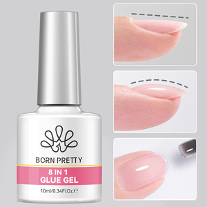 BORN PRETTY Gel Adhesivo <span class=keywords><strong>para</strong></span> <span class=keywords><strong>Uñas</strong></span> 8 en 1, Esmalte de <span class=keywords><strong>Uñas</strong></span> Transparente Semipermanente <span class=keywords><strong>para</strong></span> Puntas de <span class=keywords><strong>Uñas</strong></span>, Gel Base <span class=keywords><strong>para</strong></span> Pegar Diamantes de Imitación, Mezcla de Colores - Product Image 3