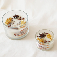 Bougie parfumée Lovsens Factory Orange Cannelle, décoration intérieure fraîche, bougie en cire végétale ronde ou carrée, parfumée, dans un bocal.