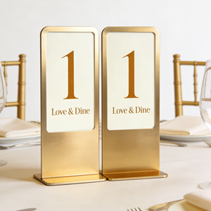 Letrero de Número de Mesa Vertical de Doble Cara Personalizable, Placa de Acero y Aluminio con Logotipo Personalizado para Bodas, Restaurantes, Carteles Publicitarios - Product Image 2