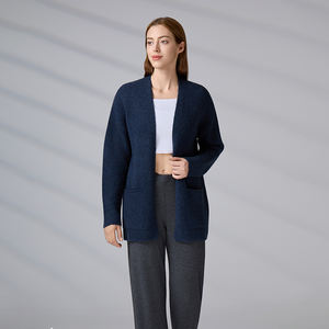 Suéter Cárdigan de Punto Personalizado de Manga Larga con Bolsillo para Mujer, Elegante para Primavera/Otoño - Product Image 1