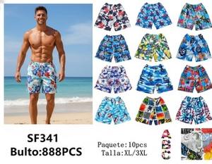 Sf341 Pantaloncini da Mare da Uomo ad Asciugatura Rapida con Stampa Sublimatica 100% Poliestere Tessuto Casual con Cordoncino - Product Image 3