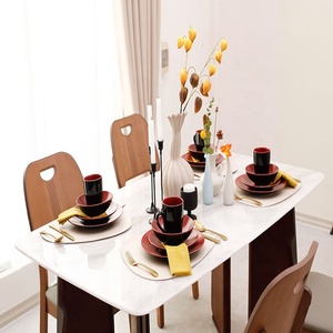 High Quality Customizable Two Color Restaurant Tableware Household Ceramic Rough Pottery Tableware Stoneware Dinner <b>Set</b> - Product Image 2