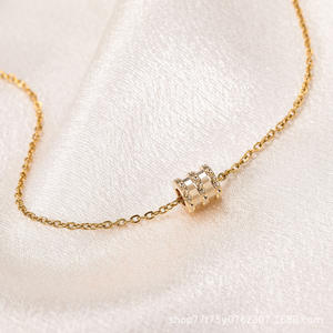 2024 El último colgante Muchas opciones Cadena de eslabones chapada en oro de 18 quilates Cacahuete para mujer <span class=keywords><strong>Novia</strong></span> - Product Image 3