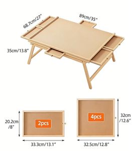 Meja Anak Portabel Meja Puzzle Kayu Meja Blok Bangunan dengan Kaki untuk Anak-anak - Product Image 3