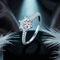 Bague de fiançailles minimaliste Moyu Jewelry en argent sterling 925 avec certificat Gia, moissanite VVS pour femmes
