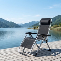 Chaise longue pliante en métal à gravité zéro avec appui-tête rembourré, accoudoirs ergonomiques, chaise de plage pour extérieur, patio, piscine