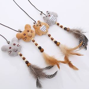 Moderno Juguete Divertido para Gatos con Plumas, Varita de Madera Natural para Gatos, Juguete Interactivo de Peluche Ecológico - Product Image 4