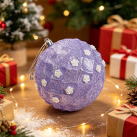 Boules de Noël scintillantes de 12 cm, grandes décorations murales incassables pour centres commerciaux et fêtes, faites à la main, lot de 5