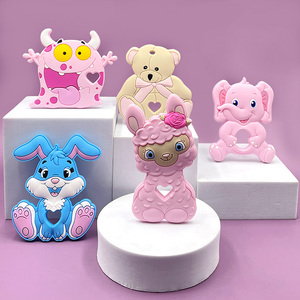Meilleure vente sans BPA bébé jouets de dentition rongeur à mâcher forme animale cadeau d'allaitement SIlicone anneau de dentition - Product Image 1