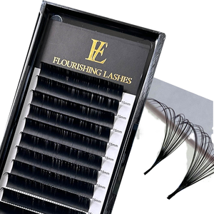 Extensions de cils naturelles faites à la main, vegan, sans cruauté, longues, super mates, souples, volume russe individuel 0.07 0.05 0.03 7mm Cc - Product Image 1