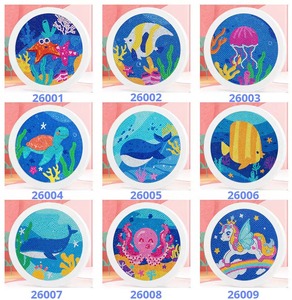 Kit de Pintura de Diamantes DIY para Niños, Mini Cuadro con Marco Redondo, Diseño de Animales Divertidos, Regalo de Navidad - Product Image 5