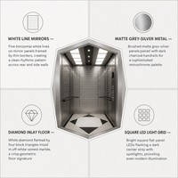 Ascenseur intelligent à économie d'énergie VVVF, 1000 kg, 1,75 m/s, 8 étages, silencieux, MRL, pour hôtel moderne